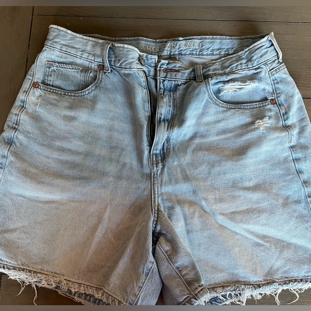 American Eagle Outfitters Dreamy Drape Denim Highest Waist Baggy Shorts